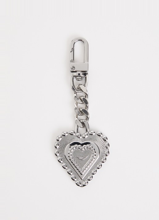 Zadig&Voltaire Santa Fe Crush sleutelhanger met logo - voorkant zilver