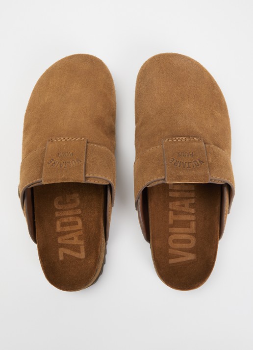 Zadig&Voltaire Santa Fe muiltje van suède - detail 4 cognac