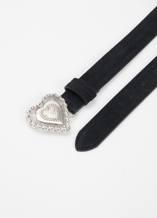 Zadig&Voltaire Santa Fe riem van suède - detail 2 zwart