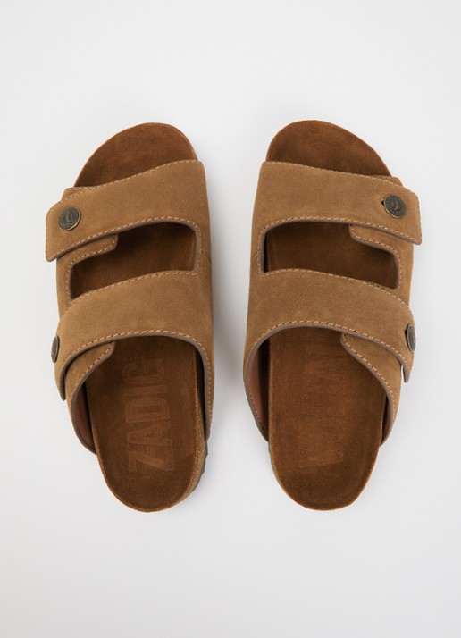 Zadig&Voltaire Santa Fe sandaal van suède - detail 2 cognac