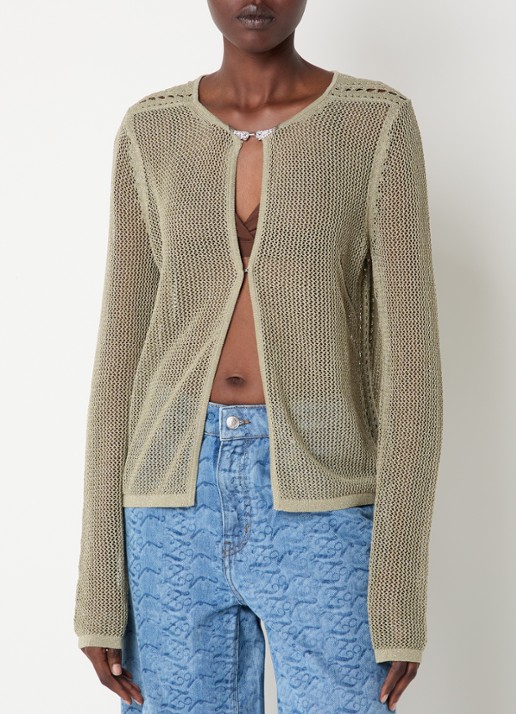 Zadig&Voltaire Saya vest met lurex en opengewerkt dessin