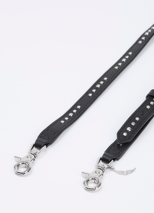Zadig&Voltaire Schouderriem van leer met studs - voorkant 2 zwart