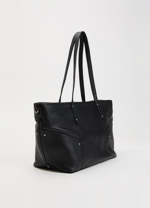 Zadig&Voltaire Shopper van leer met studs - achterkant 2 zwart