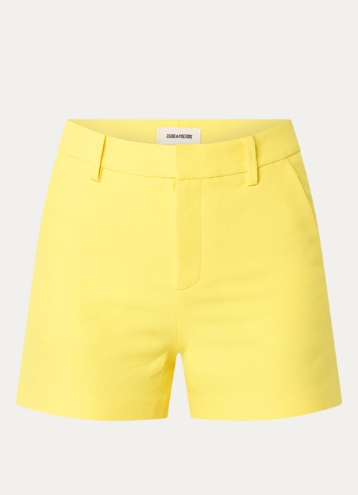 Zadig&Voltaire Sidou high waist straight fit korte broek  - voorkant 2 geel