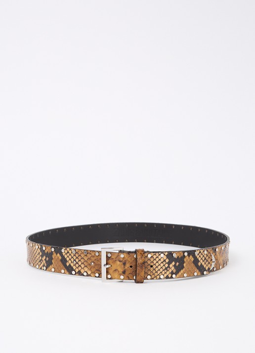 Zadig&Voltaire Starlight riem van geitenleer met slangenprint