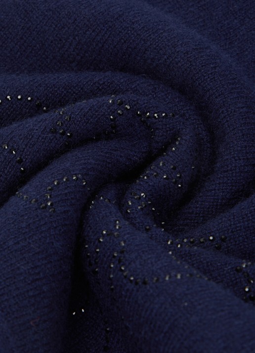 Zadig&Voltaire Stevie sjaal van kasjmier met strass 90 x 90 cm - detail 2 donkerblauw