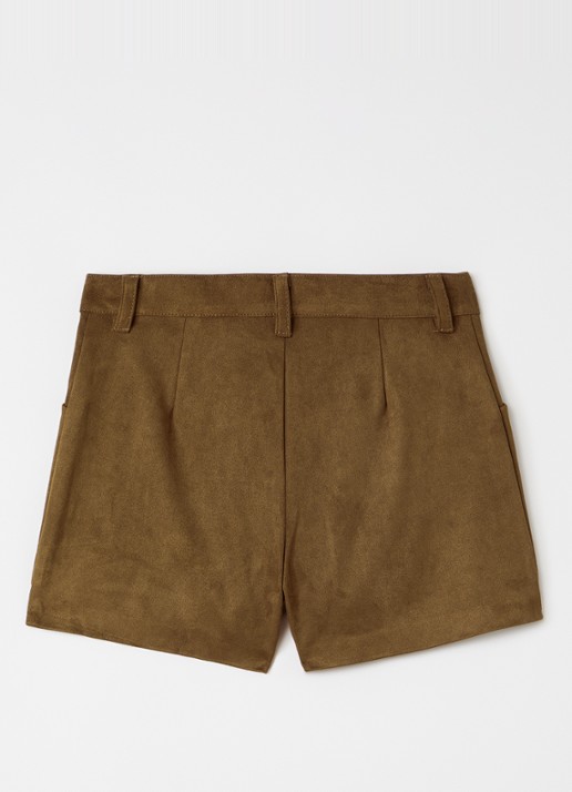 Zadig&Voltaire Straight fit korte broek van imitatiesuède - voorkant 3 bruin