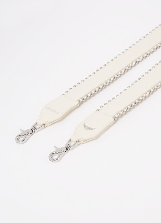 Zadig&Voltaire Studs Piping schouderriem van kalfsleer - detail 2 creme
