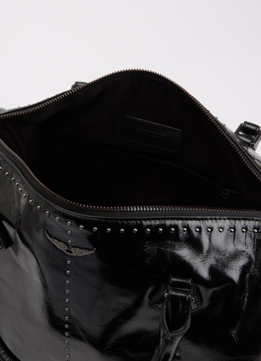 Zadig&Voltaire Sunny handtas van leer met afneembare schouderriem - detail zwart