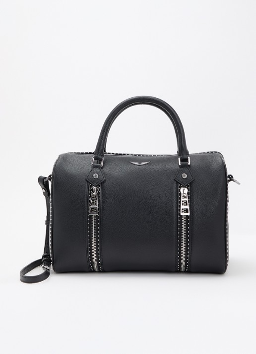 Zadig&Voltaire Sunny Medium handtas van leer met studs en afneembare schouderriem