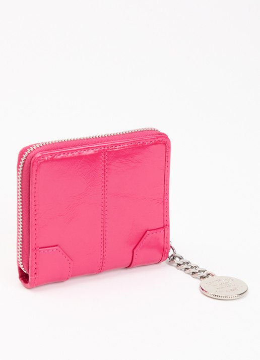 Zadig&Voltaire Sunny Mini portemonnee van leer - achterkant 3 donkerroze