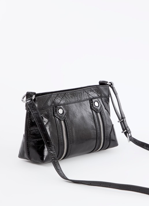 Zadig&Voltaire Sunny Mood crossbodytas van leer met structuur - achterkant zwart