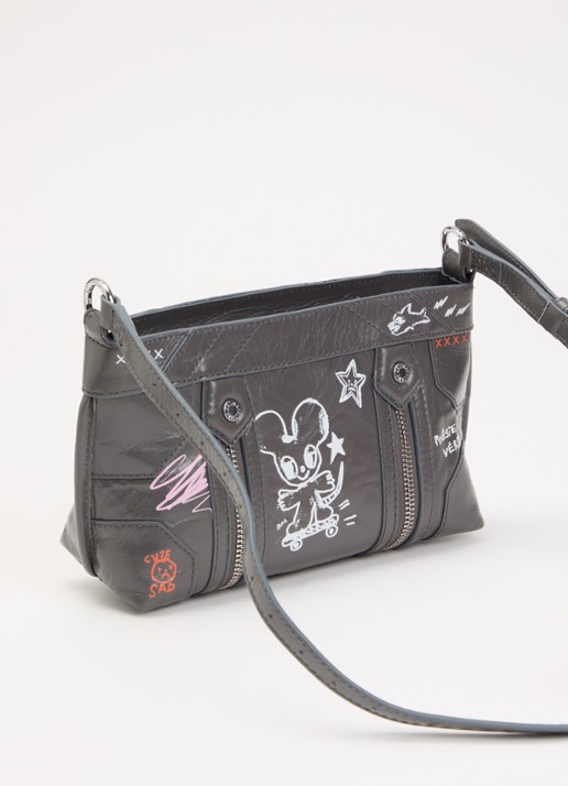 Zadig&Voltaire Sunny Mood Humberto crossbodytas van leer met print - achterkant 5 grijs