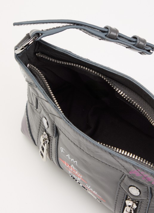 Zadig&Voltaire Sunny Mood Humberto crossbodytas van leer met print - detail 2 grijs