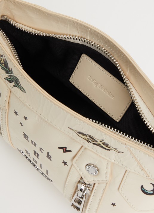 Zadig&Voltaire Sunny Mood Tattoo crossbodytas van leer - detail ivoor