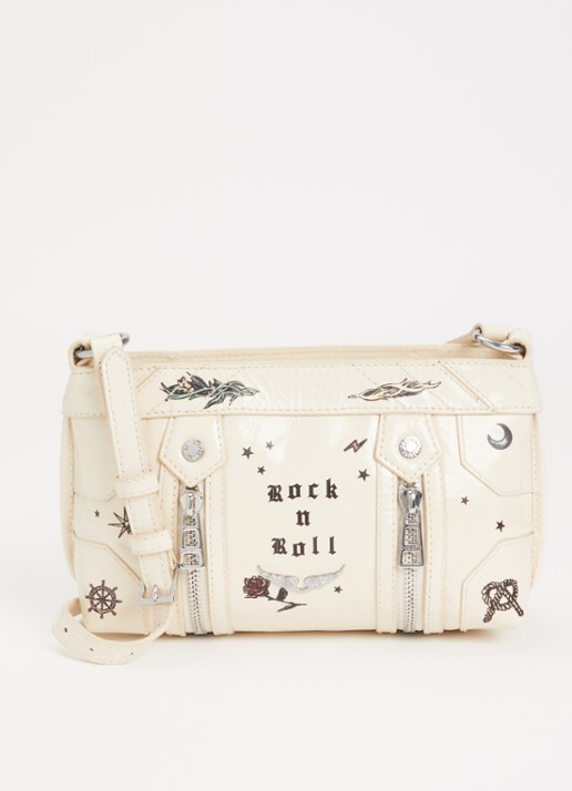 Zadig&Voltaire Sunny Mood Tattoo crossbodytas van leer - voorkant 4 ivoor