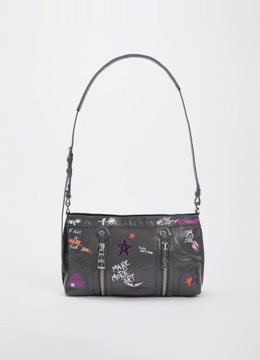 Zadig&Voltaire Sunny Moody crossbodytas van leer met print