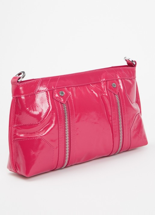Zadig&Voltaire Sunny Moody crossbodytas van leer met verstelbare schouderriem - achterkant 5 donkerroze