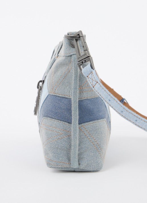 Zadig&Voltaire Sunny Moody schoudertas van denim met verstelbare schouderriem - detail 2 indigo