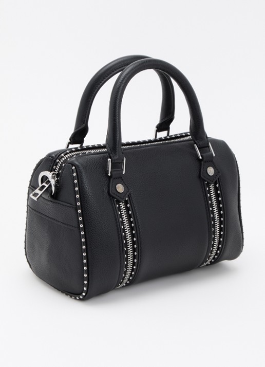 Zadig&Voltaire Sunny Small handtas van leer met studs en afneembare schouderriem - achterkant 2 zwart