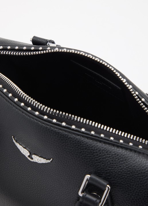 Zadig&Voltaire Sunny Small handtas van leer met studs en afneembare schouderriem - detail 3 zwart