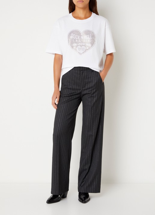 Zadig&Voltaire Tadia T-shirt met strass - voorkant 2 wit