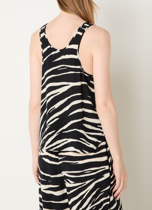 Zadig&Voltaire Tarys mouwloze top met zebraprint - achterkant 4 zwart