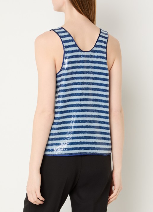 Zadig&Voltaire Tarys tanktop met pailletten - achterkant donkerblauw