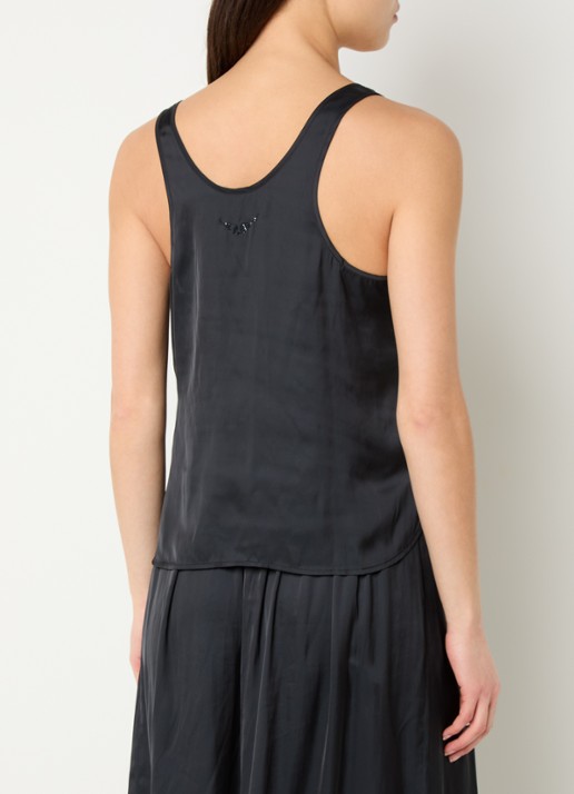 Zadig&Voltaire Tarys tanktop van satijn met strass - achterkant 4 zwart