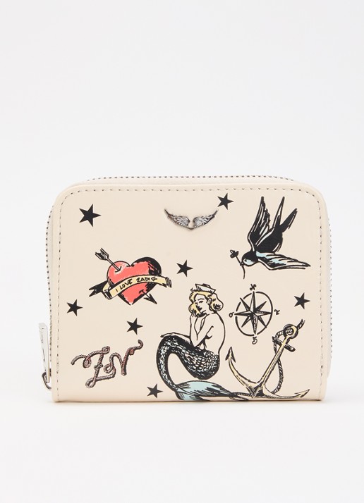 Zadig&Voltaire Tattoo Mini portemonnee van kalfsleer