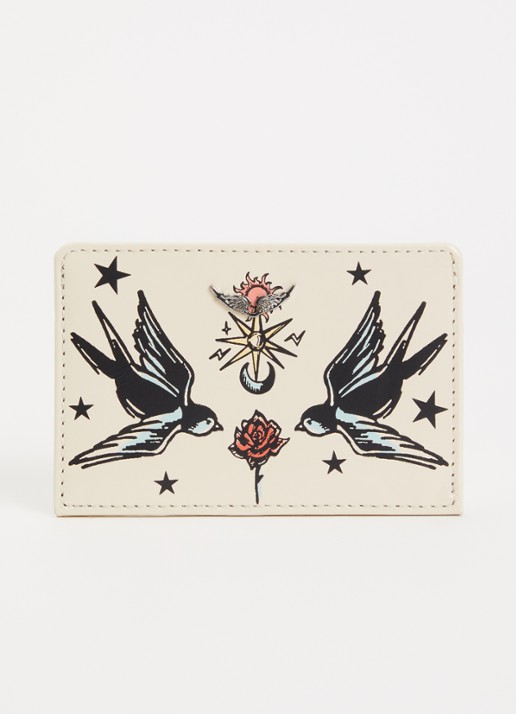 Zadig&Voltaire Tattoo pasjeshouder van leer - achterkant 3 ivoor