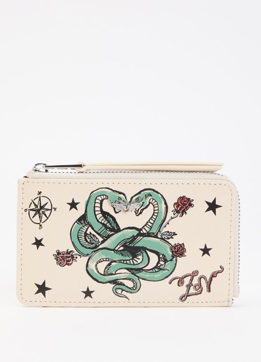 Zadig&Voltaire Tattoo portemonnee van lakleer met print - voorkant 2 ivoor