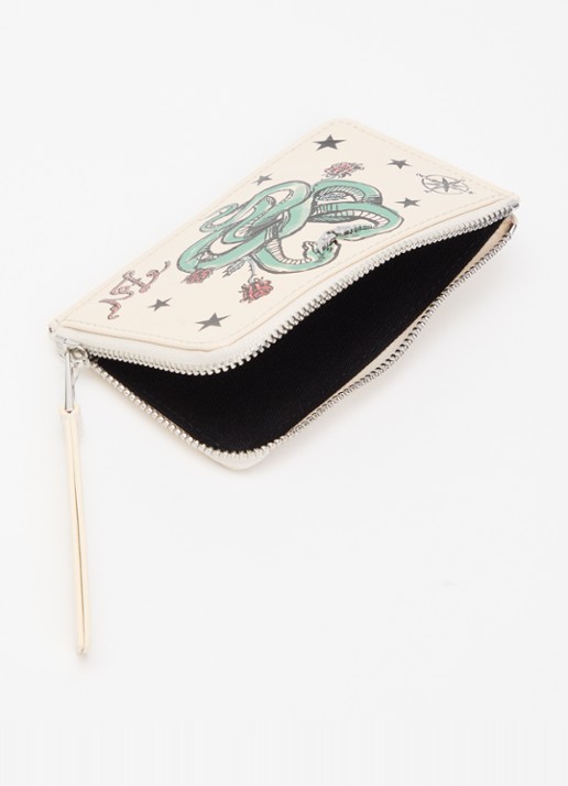 Zadig&Voltaire Tattoo portemonnee van lakleer met print - voorkant 3 ivoor