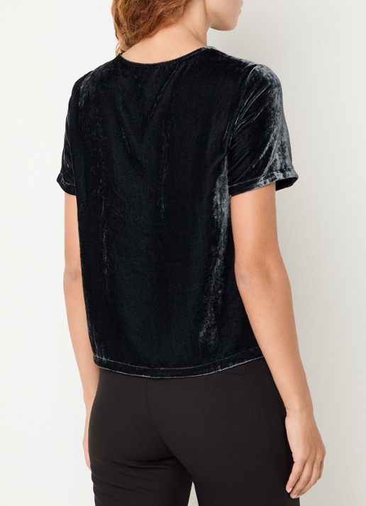 Zadig&Voltaire Tchai top van fluweel met keyhole - achterkant 2 antraciet