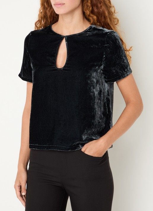 Zadig&Voltaire Tchai top van fluweel met keyhole