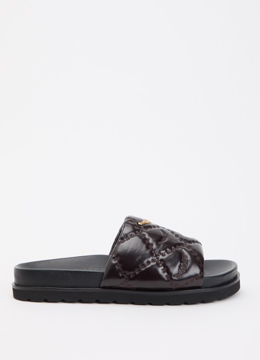 Zadig&Voltaire Teddy Bare Vintage slipper van leer met logoprint