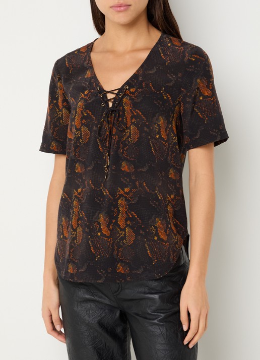 Zadig&Voltaire Terzo top van zijde met slangenprint