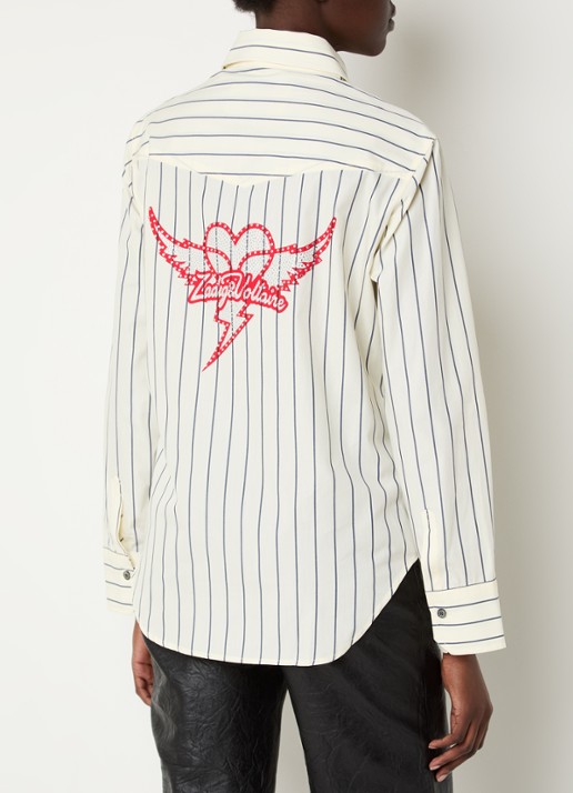Zadig&Voltaire Thelma blouse met borstzakken en streepprint