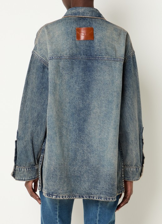 Zadig&Voltaire Timona tuniek van denim met borstzakken - achterkant indigo