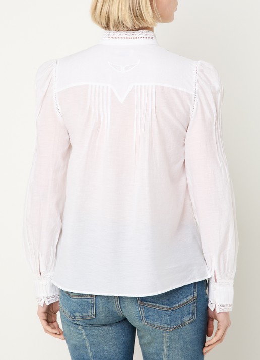 Zadig&Voltaire Timz Tomboy blouse met details van kant - achterkant 4 wit