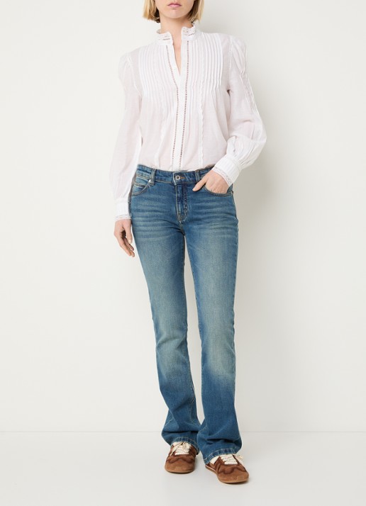 Zadig&Voltaire Timz Tomboy blouse met details van kant - voorkant 3 wit