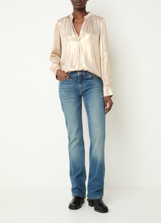 Zadig&Voltaire Tink tuniek met metallic finish - voorkant 2 witgoud