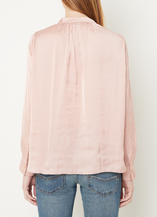 Zadig&Voltaire Tink tuniek van satijn met plooidetail - achterkant zalmroze