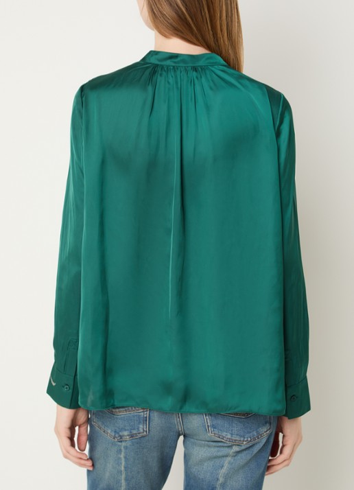 Zadig&Voltaire Tink tuniek van satijn met plooidetail - achterkant 4 groen