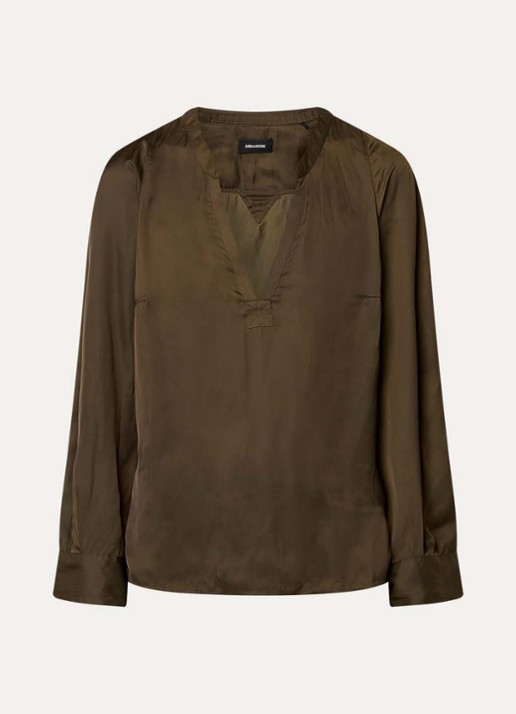 Zadig&Voltaire Torny tuniek van satijn - voorkant bronsgroen
