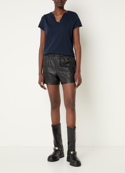 Zadig&Voltaire Tunesien T-shirt met V-hals - voorkant 3 donkerblauw