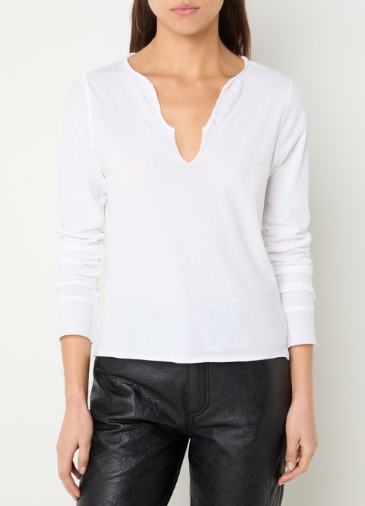 Zadig&Voltaire Tuni longsleeve met V-hals en sierknopen