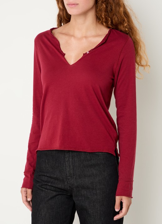 Zadig&Voltaire Tuni longsleeve met V-hals en sierknopen