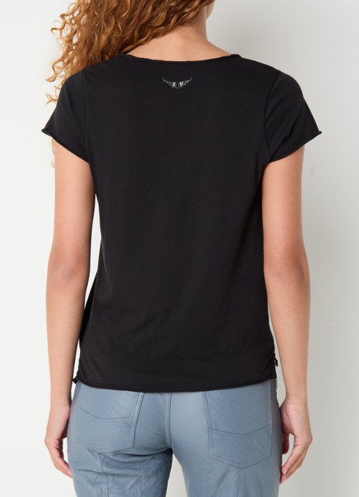 Zadig&Voltaire Tuni T-shirt met V-hals - achterkant 4 zwart
