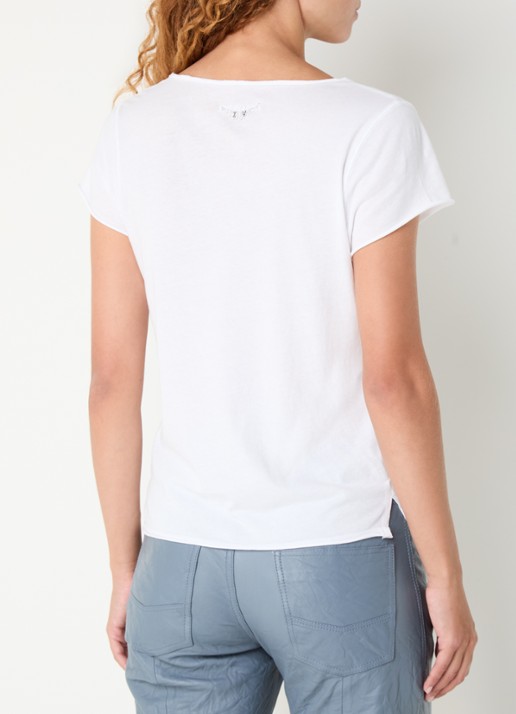 Zadig&Voltaire Tuni T-shirt met V-hals - achterkant wit